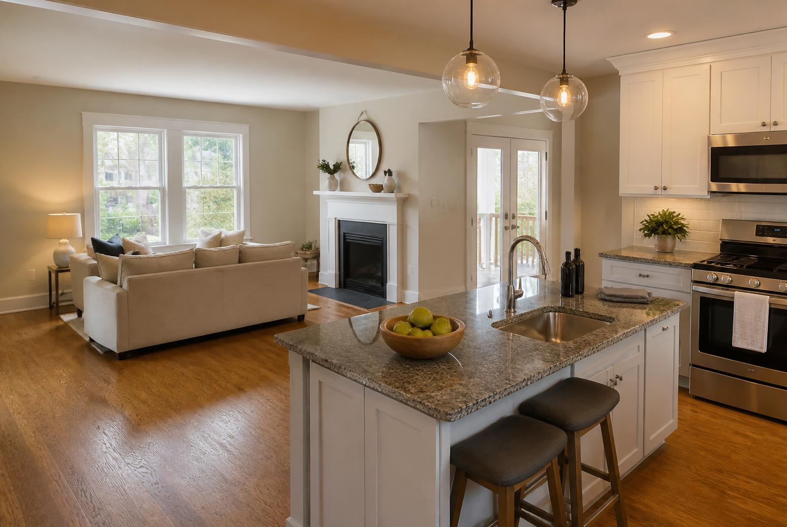 Thoughtfully updated kitchen and living space in a Northeast Ohio home