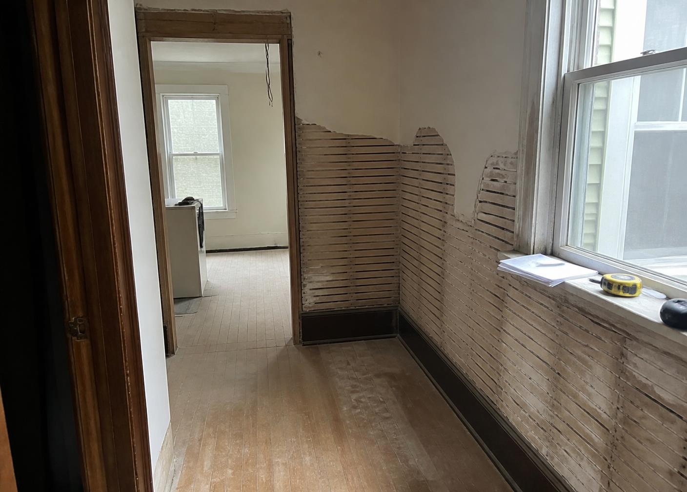 Interior of an older Northeast Ohio home during a renovation walkthrough